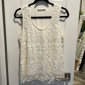 Daniel Rainn white lace crochet top